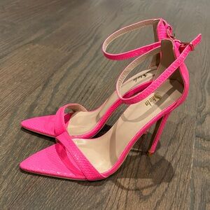 Lee Vibrant Pink Ankle Strap Heels